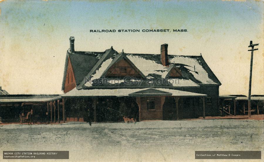 Postcard: Railroad Station, Cohasset, Massachusetts